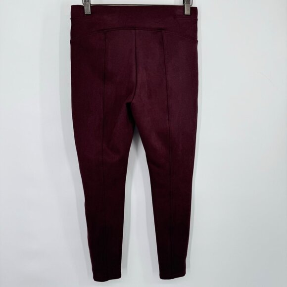 Spanx Womens Burgundy faux suede Leggings size medium slimming - Picture 10 of 14